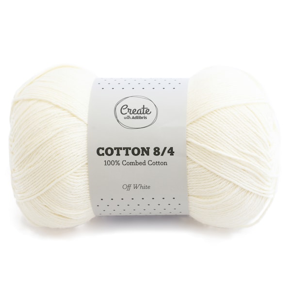 Adlibris Cotton 8/4 Garn 100g Off White A074