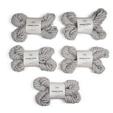 5-pack Chunky Wool Garn 200 g Light Grey A135 Adlibris