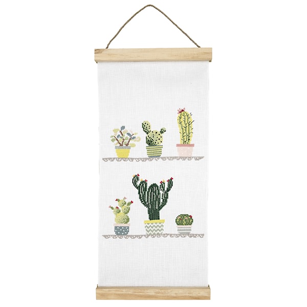 Broderi Klokkestreng med sukkulenter sett 20 x 40 cm