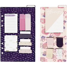 Post- it tarralajitelma ja kirjanmerkit, koko 10,3x22 + 13,8x22 cm, kulta, violetti, rosa, 2 ark/ 1 pkt