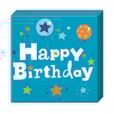 Happy Birthday Blå, Servetter, 20 st