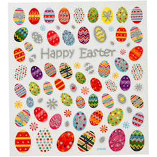 Fancy Glitterstickers, ark 15x16,5 cm, påskeegg, 1ark