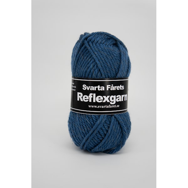 Svarta Fåret Reflexgarn Garn ullmix 50g jeansblå 68