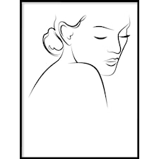 Tecknad kvinna Poster30x40cm
