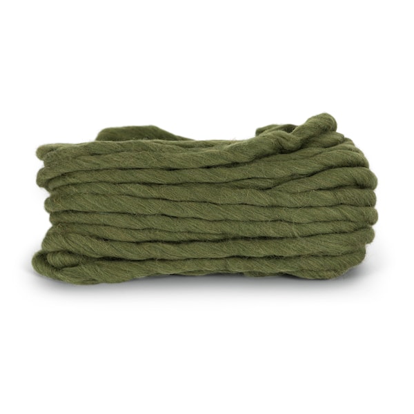 Knit At Home Chunky Wool Lanka Villalangat 200 g Tumma Oliivi 947