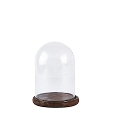 Villa Collection Glaskupol med Träfat D: 17 cm Klar