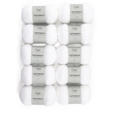 Adlibris Bomull 8/4 Garn 100g White A027 10-pack
