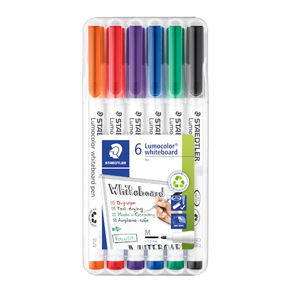 Lumocolor Whiteboardmarkers 1,0mm 6-pack Staedtler
