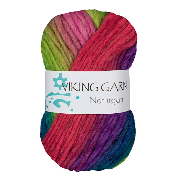 Naturgarn 50 g Multi grønn/rosa 638 Viking Garn