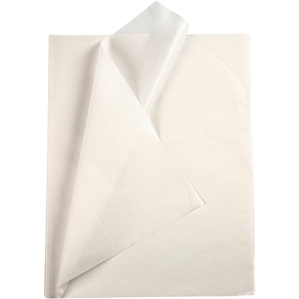Silkepapir, ark 50x70 cm, 17 g, hvit, 10 ark/ 1 pk.