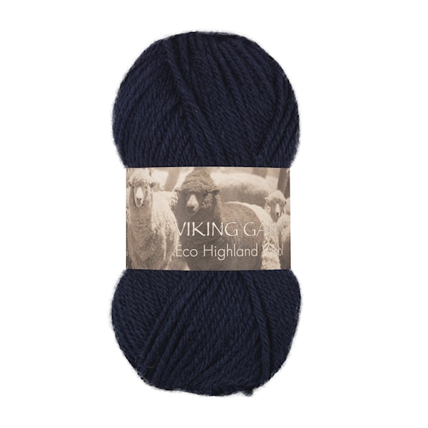 Highland Eco Wool Garn 50 g Marine 226 Viking Garn