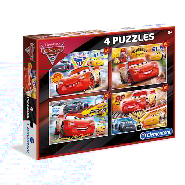 Puslespill, 4-i-1, Biler 3, 160 brikker, Clementoni