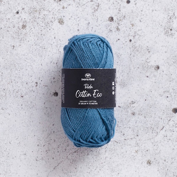Tilda Cotton Eco Bomullsgarn 25 gr Blue Moon (426273) Svarta Fåret
