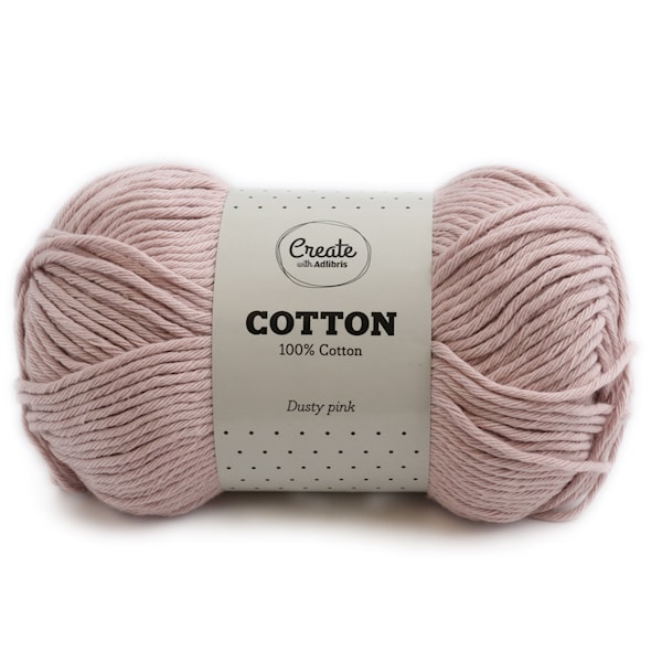 Adlibris Bomull Garn 100g Dusty Pink A084