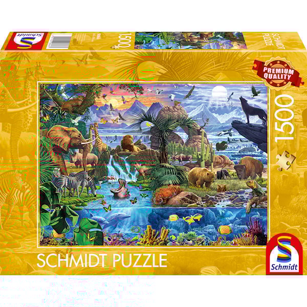 Puslespill Panorama of the animal world 1500 brikker Schmidt
