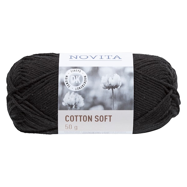 Novita Cotton Soft Bomullsgarn 50 g svart 099