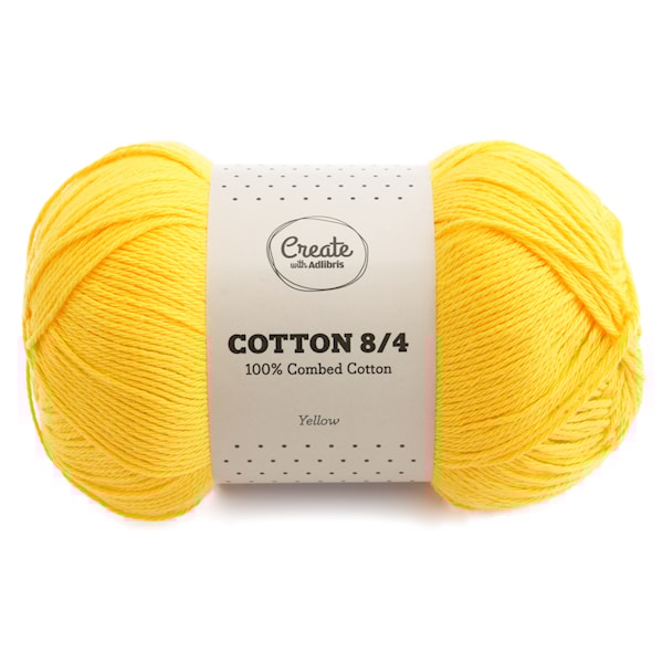 Adlibris Cotton 8/4 Garn 100g Yellow A076