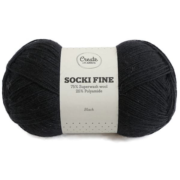 Adlibris Socki Fine 100g Black A004